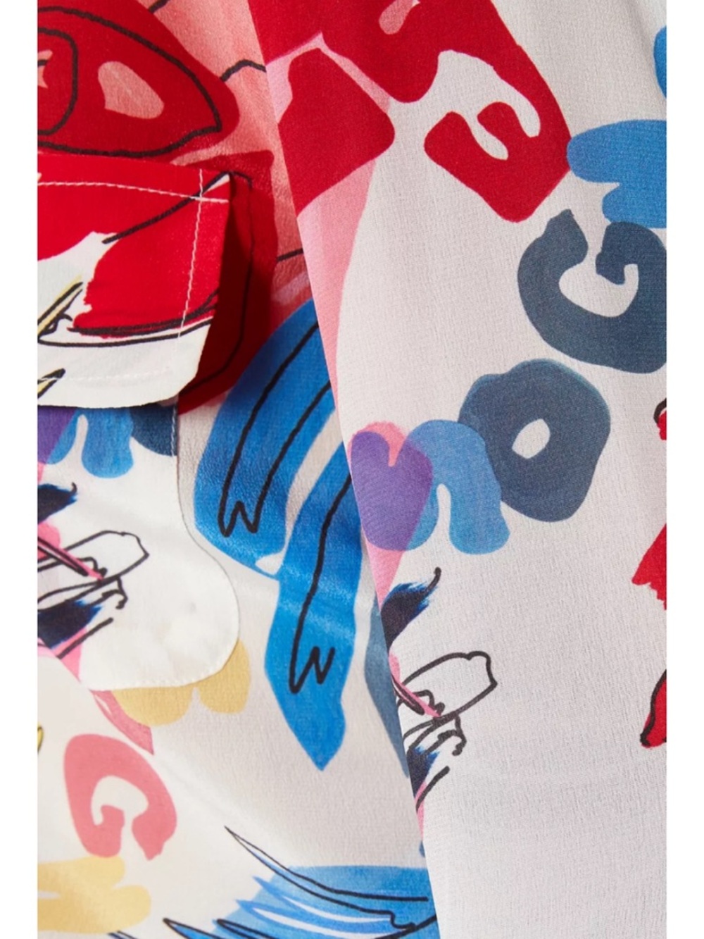 MARELLA 🔥 Pure Silk Abstract Floral Button-Up Blouse in Multi-Color (RARE Find) - Picture 4 of 5